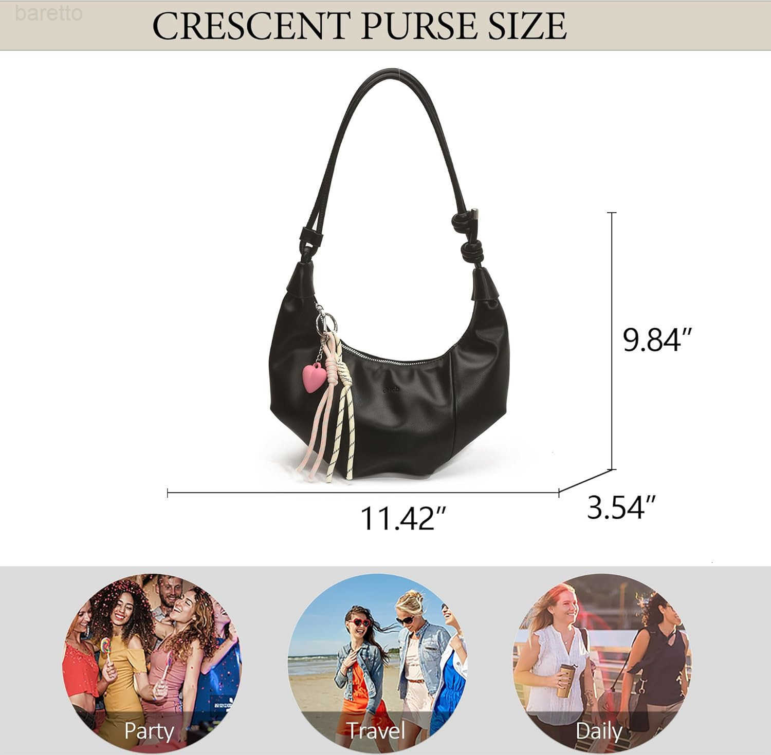 Small Shoulder Purse for Women Summer Crescent Hobo Bag Y2K Trendy PU Leather Crossbody Handbag with Adjustable Strap M250903
