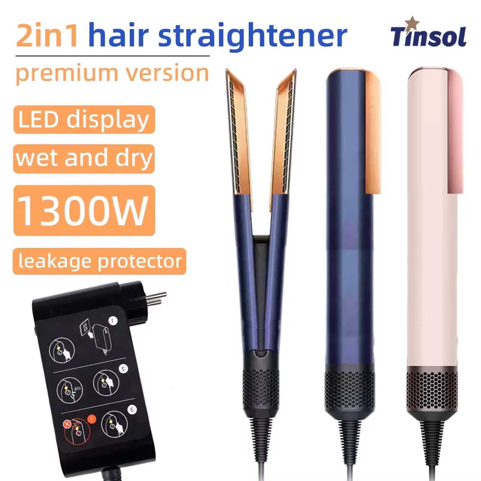 Professional 2 IN 1 Hair Straightener Hair Dryer HeatUp Hair Flat Iron Negative Ion Iron LongLasting Styling Tool wet and dryW250904