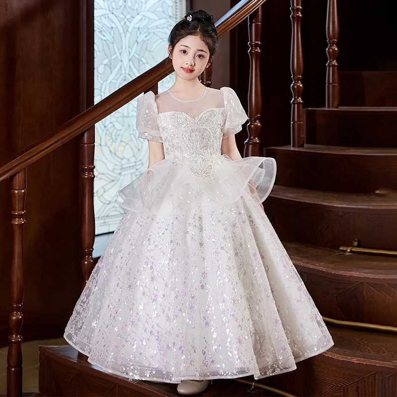 2025 high-end girls evening dress birthday princess dress little girls performance dress summer party dress Z250904