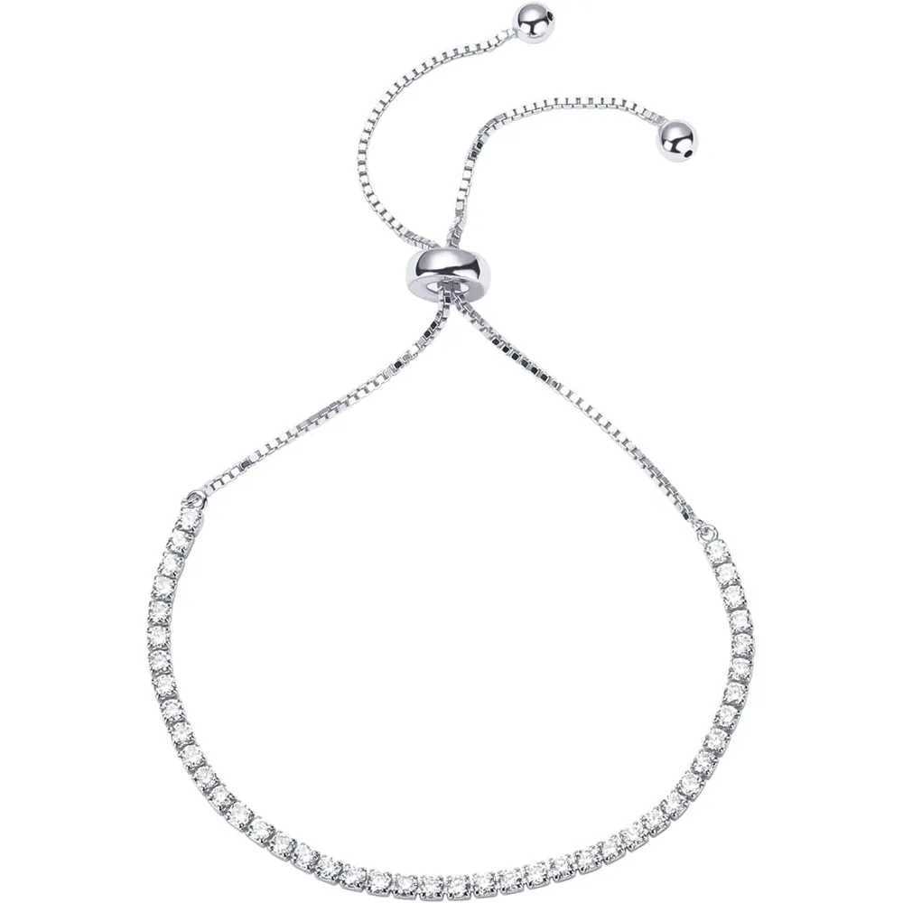 14K Gold Plated Cubic Zirconia Classic Tennis Bracelet for Women Adjustable Slider Gift For Women Tren Bracelet for WomenXJ250904