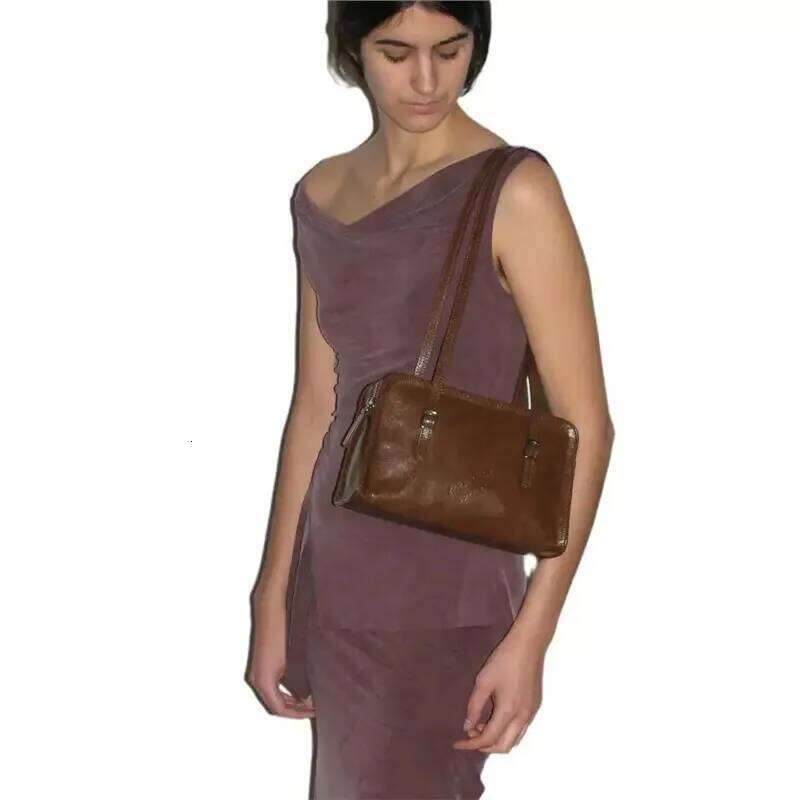 Pa Wl Single Shoulder Tote Bag Made Of Oil Wax Cowhide For Women