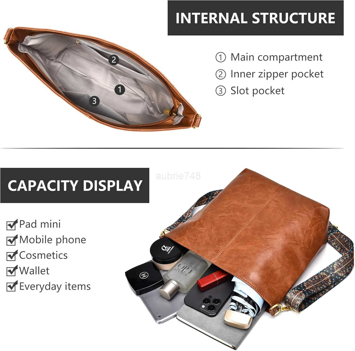 Fashion Hobo Bags for Women Vegan Leather Crossbody Bag with Guitar Strap Shoulder Purses and Handbags M250904