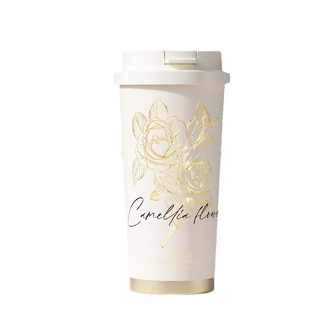 Designer Ceramic Mugs Coating Lined 100% Leakproof Vacuum Insulated Tumbler with Lid and Straw Luxury Iced Tea or Coffee Smoothie Water Bottle