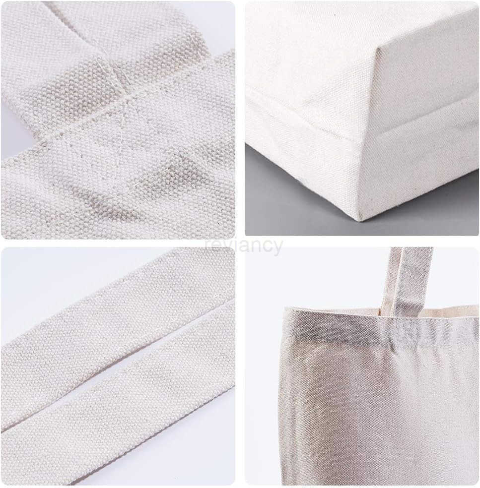 Canvas Tote Bags 2 Pcs MultiPurpose Reusable Bags Perfect for Grocery Shoppping DIY GiftsW250904