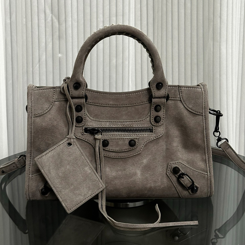 Motorcycle Bag designer woman handbag crossbody shoulder bag City retro large capacity tote bag Luxury Bag Locomotive Bag Volcanic gray Frosted leather Rivet Totes