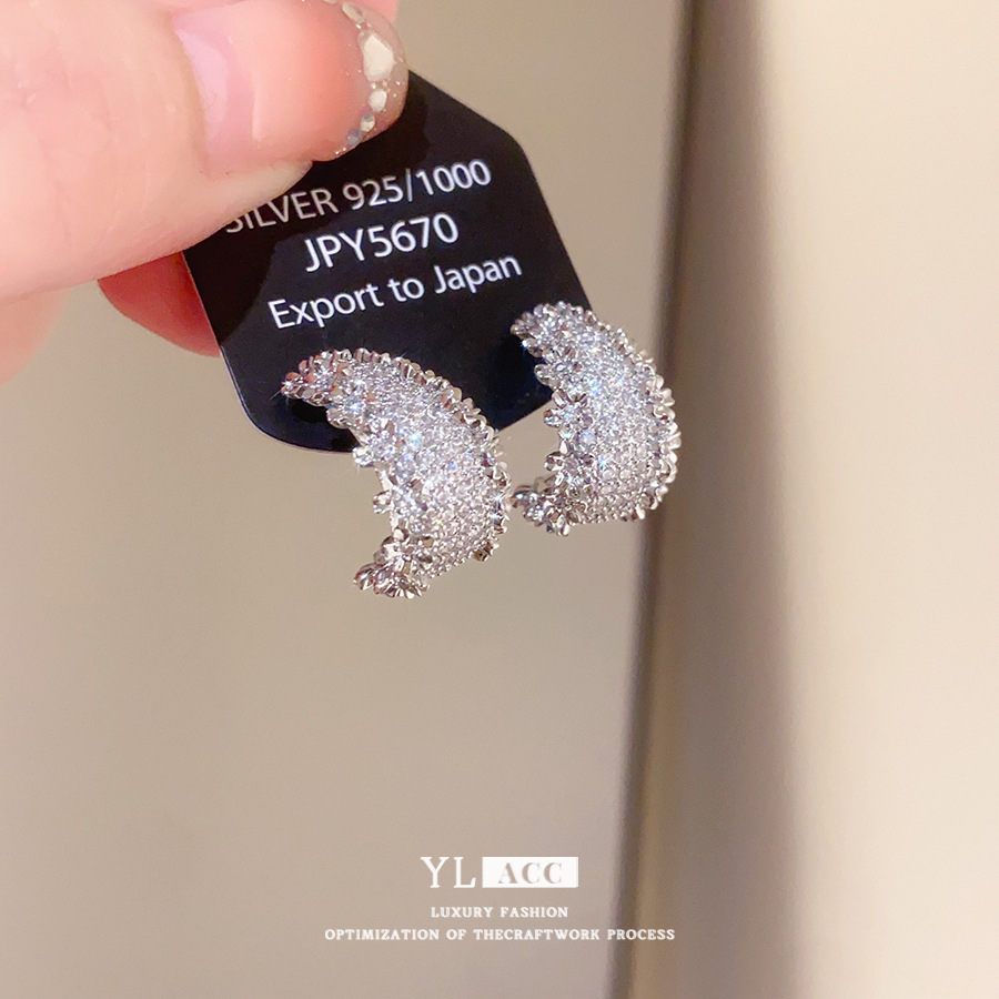 Gold Tone Hoop Earrings With Crystal Detail Luxury Sparkling Style Daily & Party Wear Gift For Her Fine Jewelry