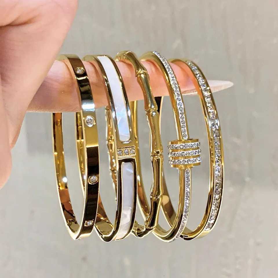 Yupsk Stainl Steel Bracelets for Wen Mtiple Styles Gold Color NonFading Bangles Fashion Jewelry Accory Gift S250904