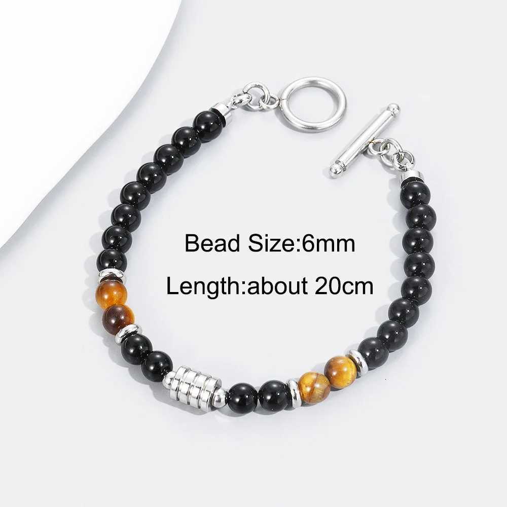 Pulseras Hombre 6mm Natural Tiger Eye Stone Male Bracelets for Man Beaded Bracelet Man Jewelry Fathers Day GiftsXJ250904