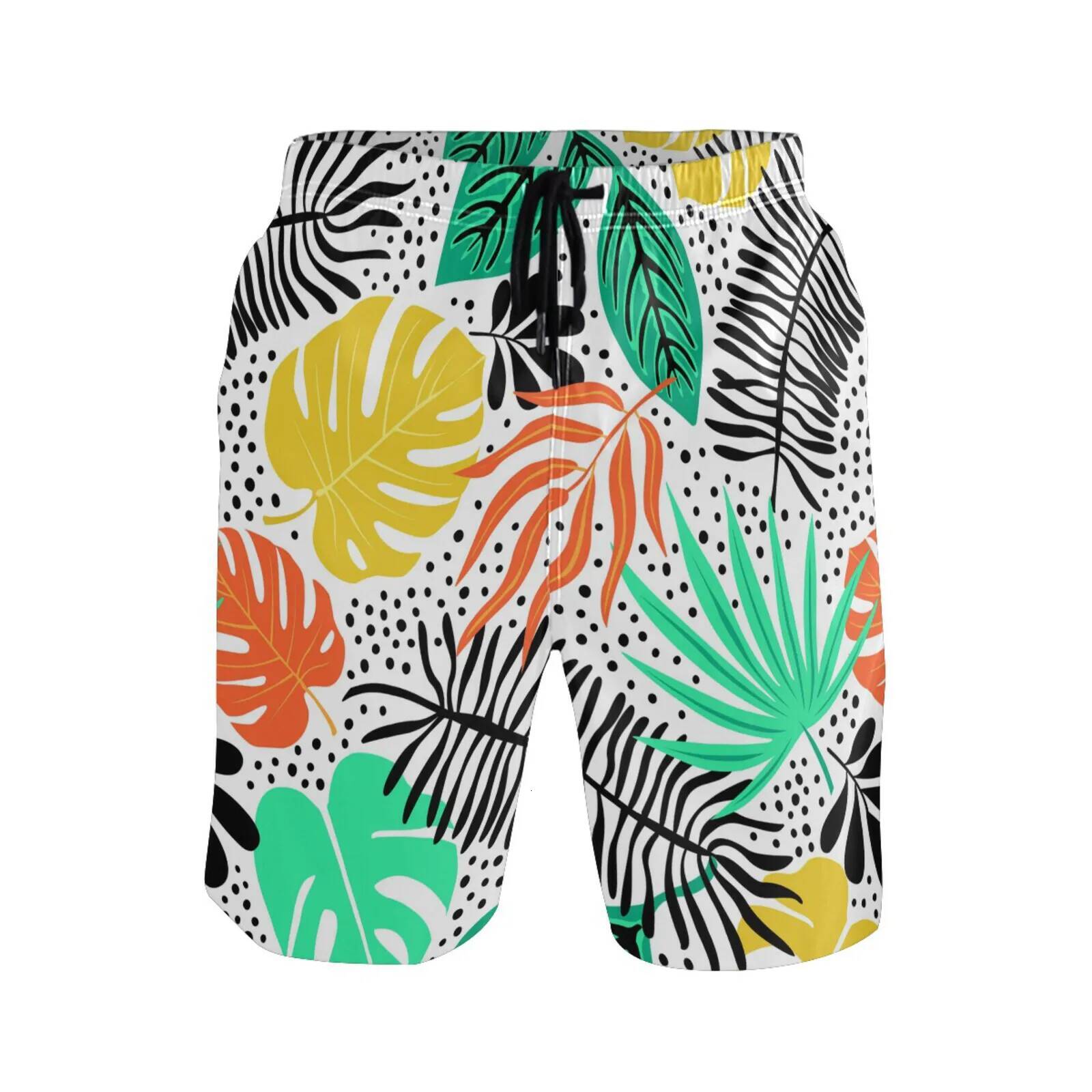 New Summer Swim Plus Size For Men Tropical Palm Leaves Print Beach Shorts gym Pants Swimming Surfing Discount