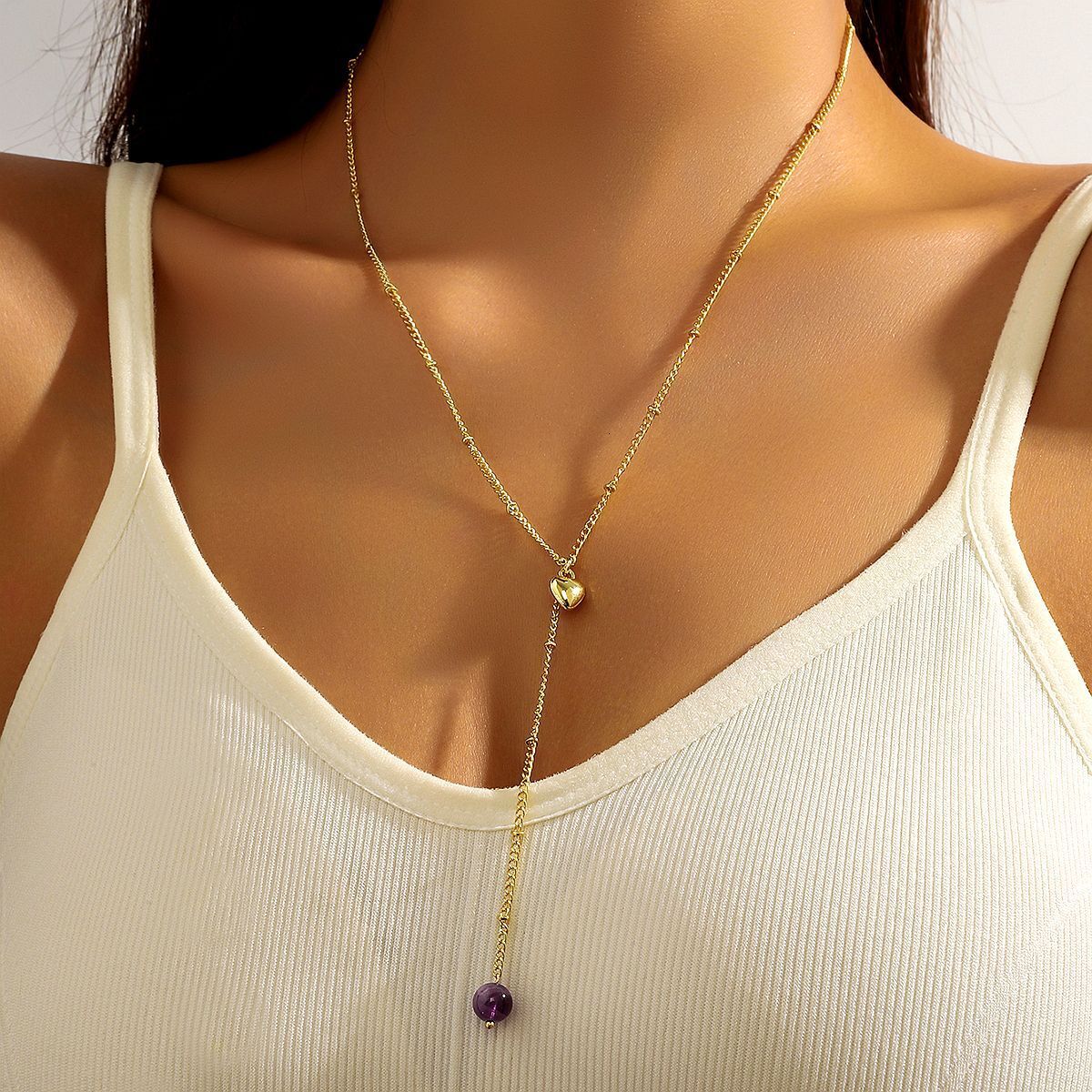 Sweater Chain Extended Bee Pendant Elegant Long Y-shaped Necklace for Women
