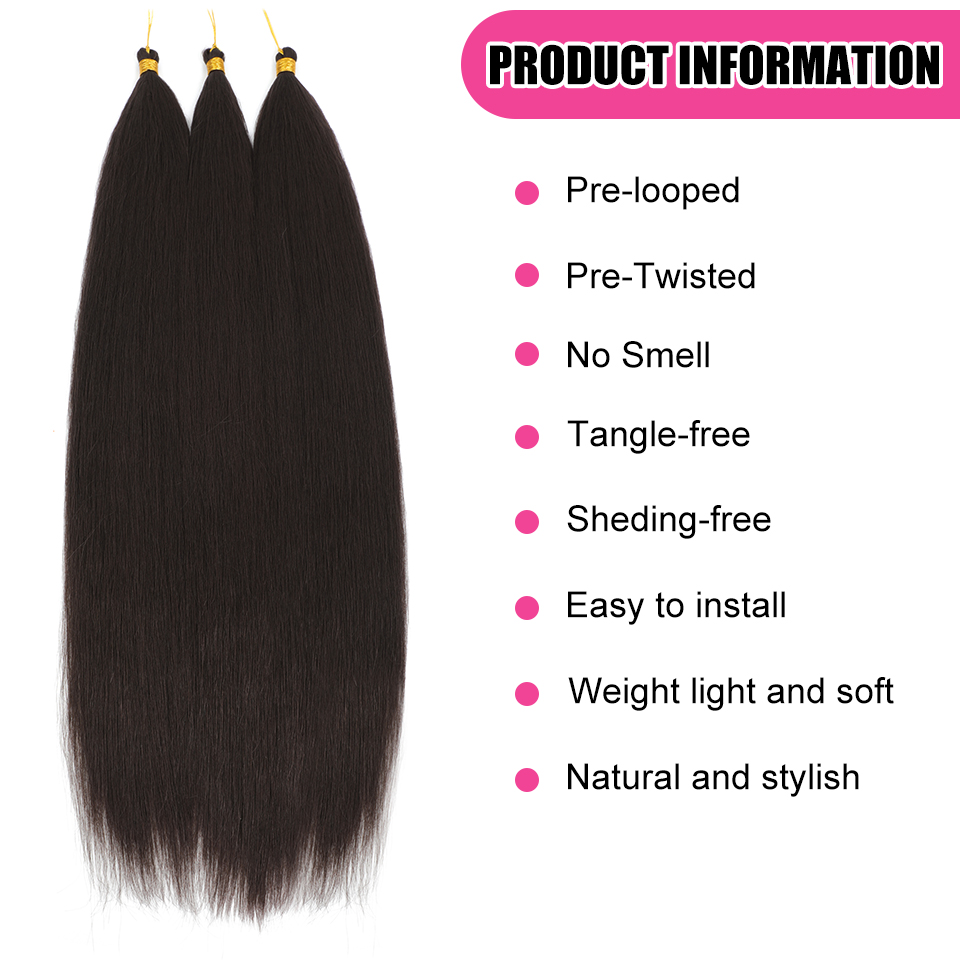Straight Synthetic Braids Hair Bulk Crochet Hair Extension For Women Wholsale 30" Bone Straight Hair Bundles