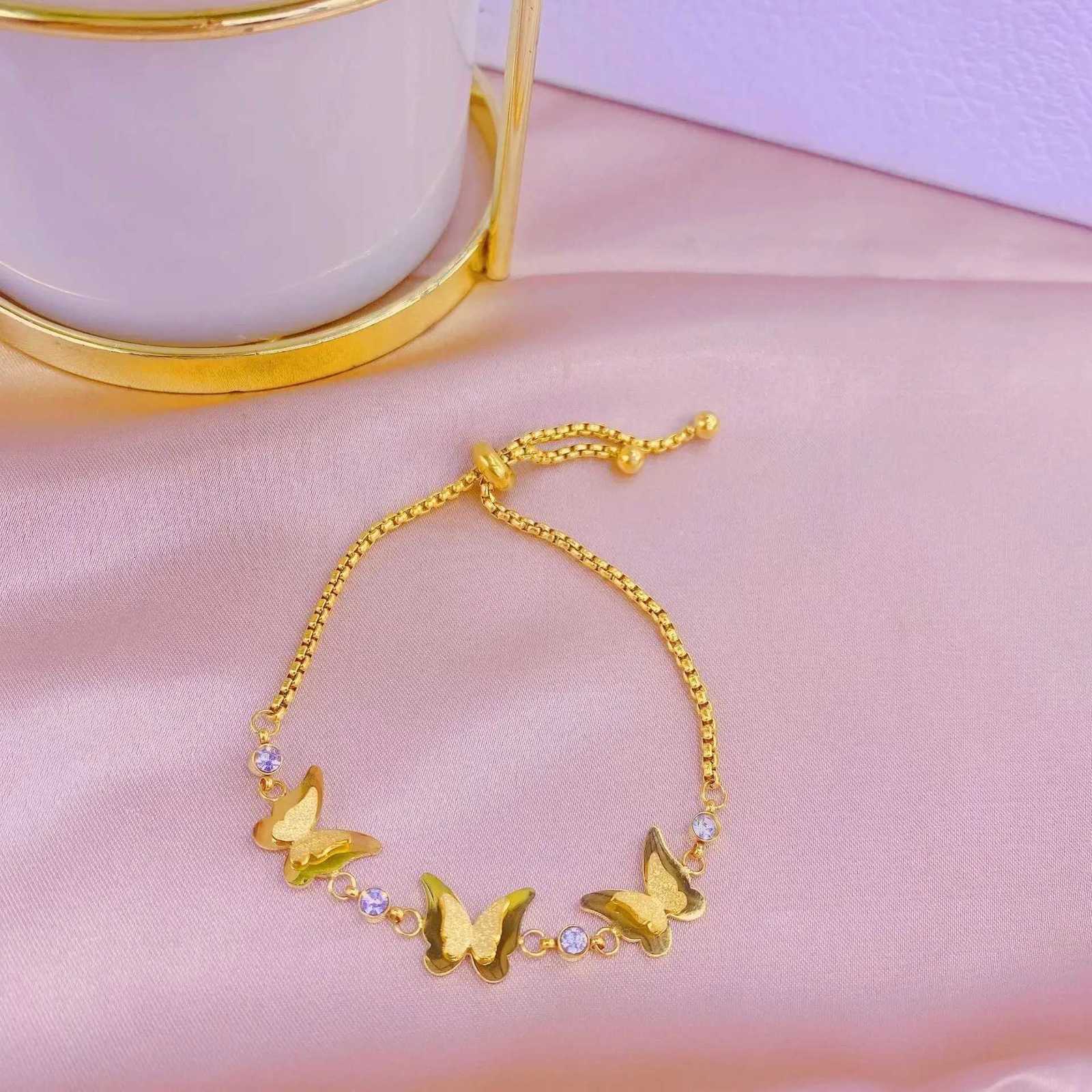 316 Stainless Steel Gold Color Charms Bracelet For Women Vintage Rustproof Girls Wrist Jewelry Party Wedding Gift Y250904