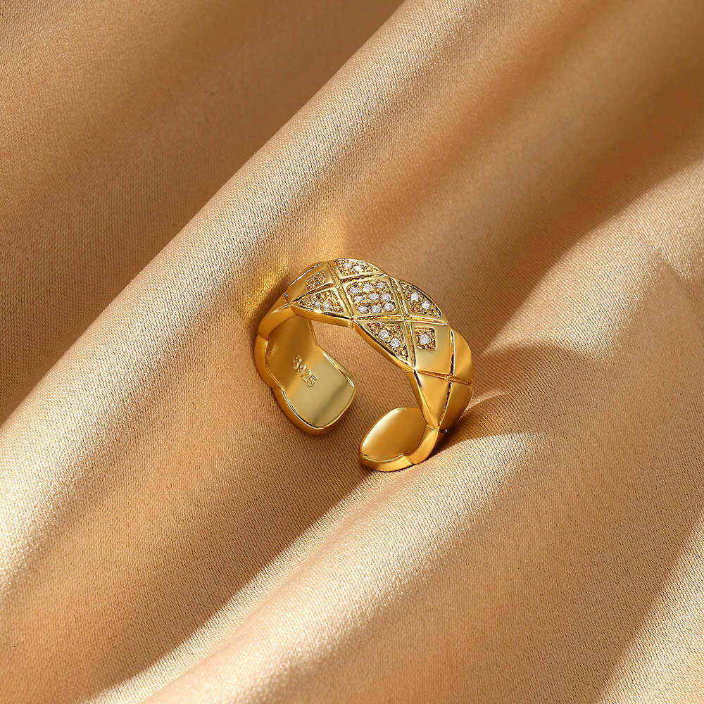 Personalized Gold-Plated Diamond-Studded Unisex Geometric Irregular Ins Niche Trendy Ring