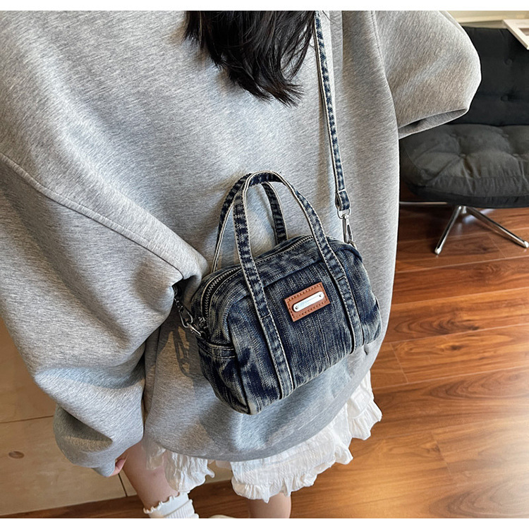 Autumn New Designer Bag Korean Style Denim Small Square Bag Color Block Niche Fashion Handbag Women s Shoulder Bag Pillow Bag