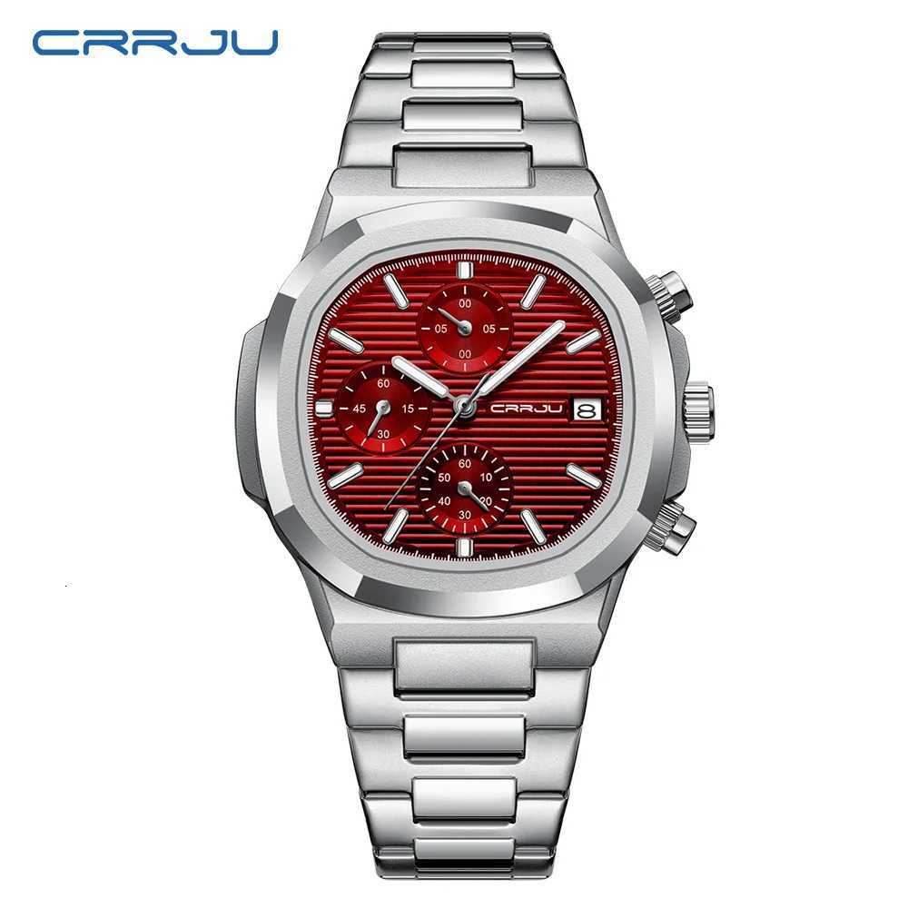 CRRJU Luxury Man Watch Business Waterproof M Clock Luminous Date Stainless Steel Square Quartz Men Watch reloj hbre 2024 X250904