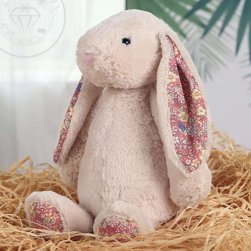 jelly cat Floral 3 print Easter New Product Flower Cloth Bonnie Rabbit Plush Toy Soothing Doll Children's GiftDoll jelly cat