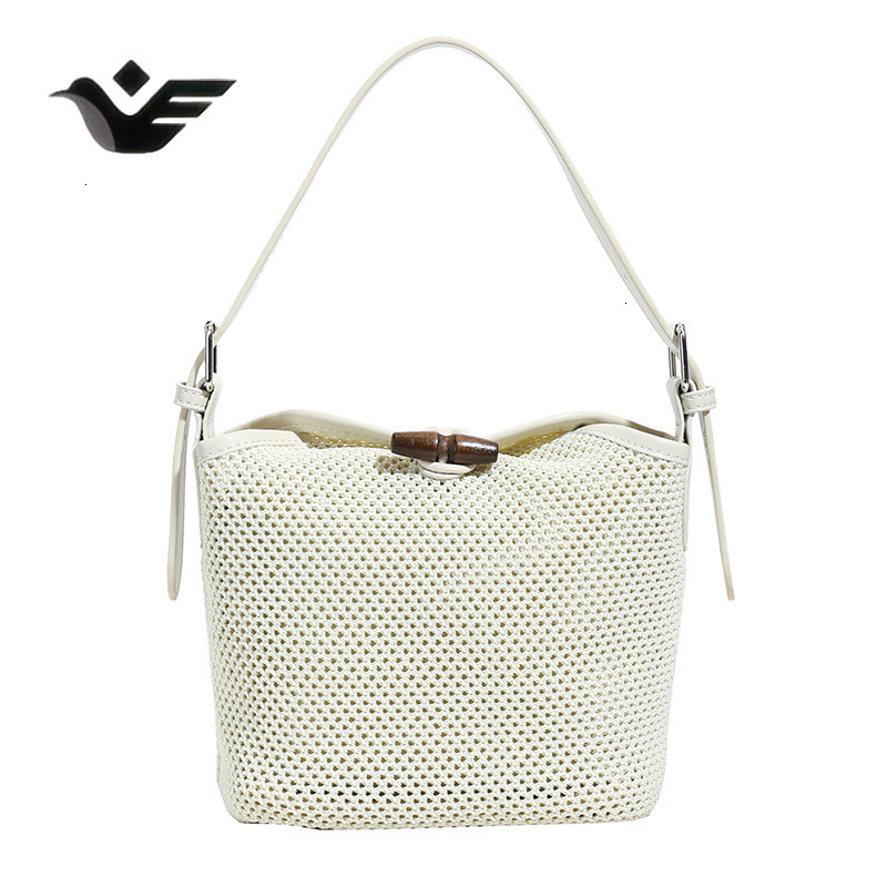 Feiyan Free Shipping New Designer Bag Luxury Shopping Bag Large Capacity Hollow Out Handheld Bucket Bag For Women Summer New High-end Casual Woven Sho