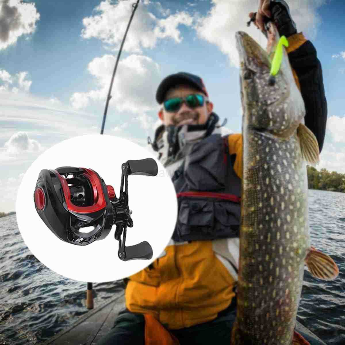 Baitcasting Reel Lightweight Powerful Smooth Long Cast Fishing Reel for Saltwater Freshwater Anti Explosion Line Function 721 Gear Ratio 8kg Braking F