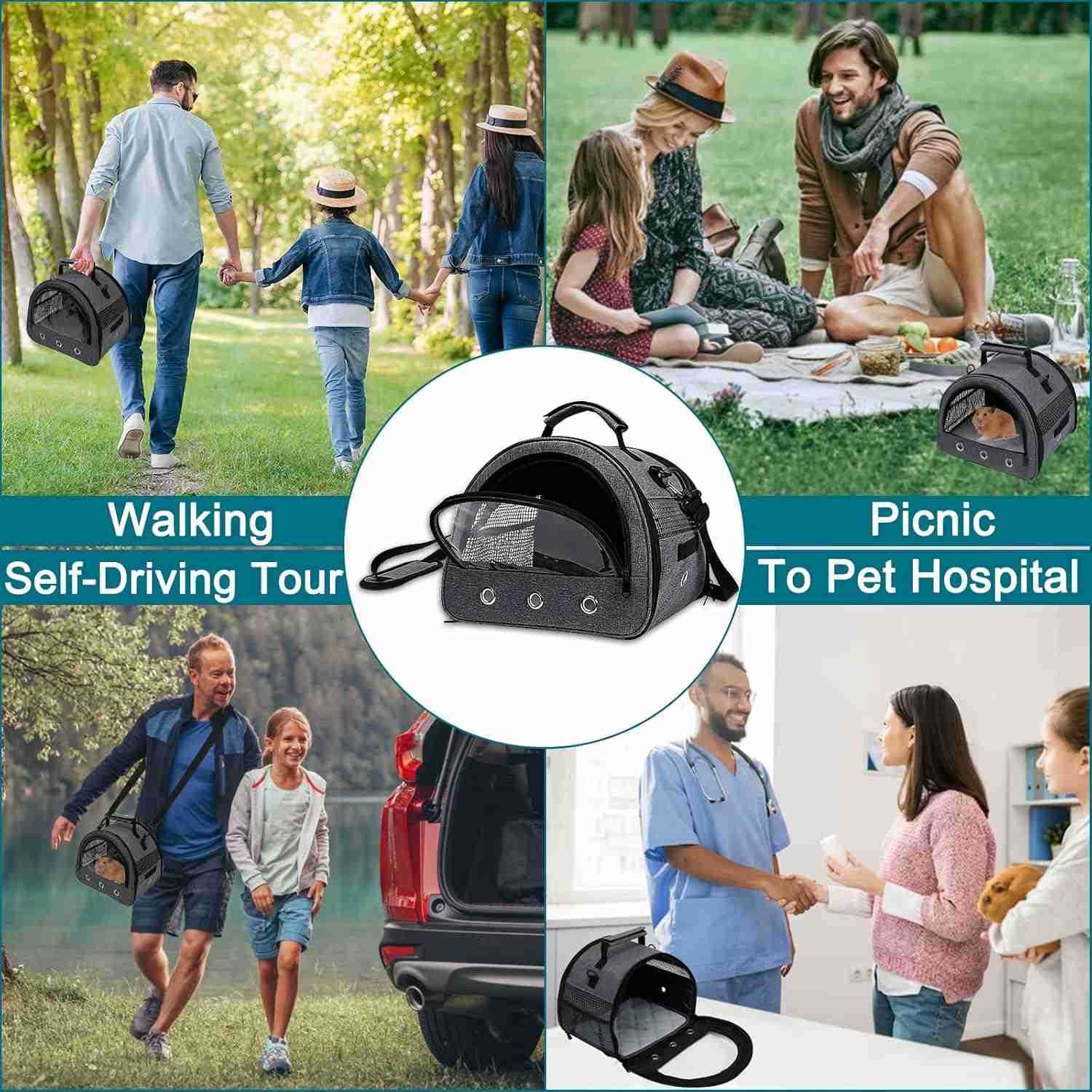 Pig Carrier Small Pet Hamster Carrier Bag Rabbit Bunny Travel Carrier Outdoor Handbag Breathable Carrier for Small Animals with Water Bottle Holder Re