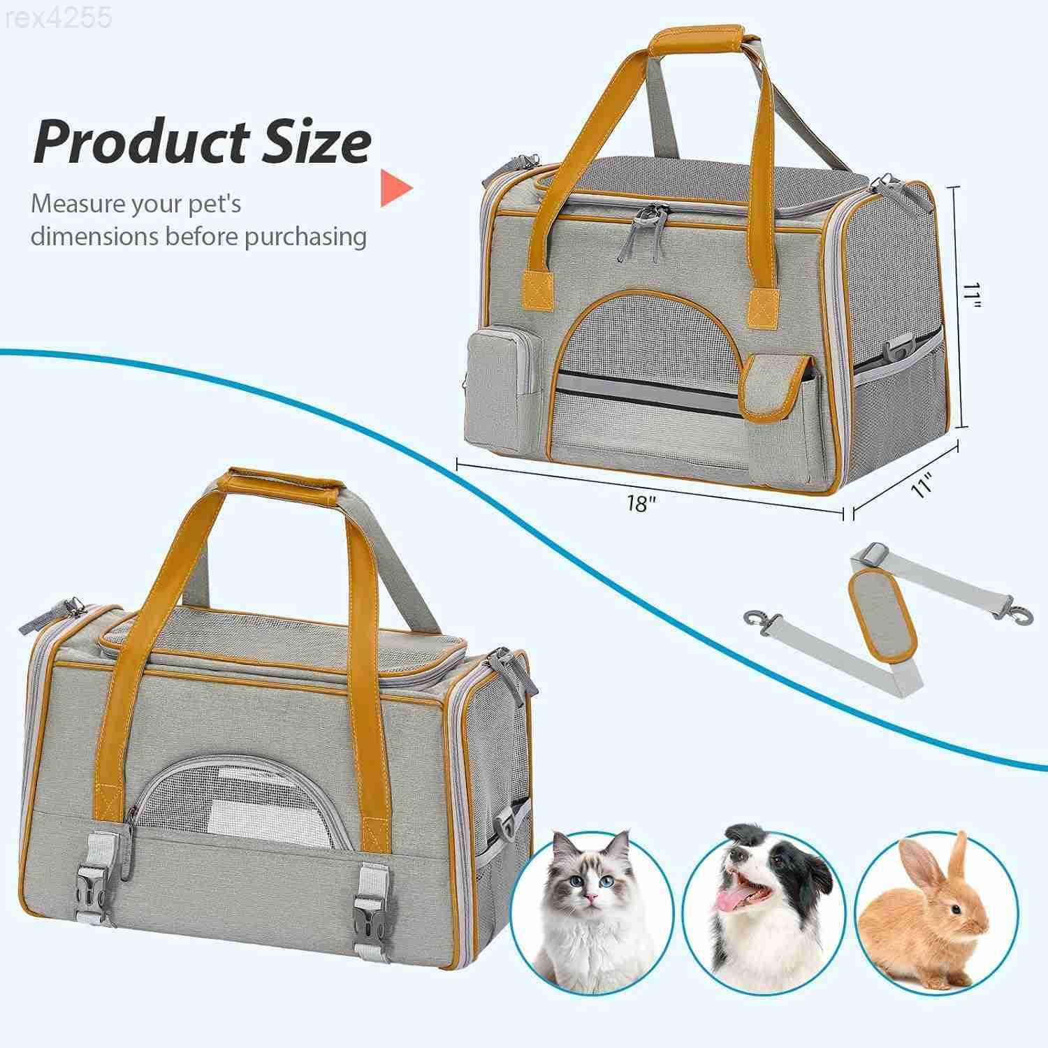 18x11x11 Inches Cat Carrier Fits Pets Up to 17 lbs AntiCollapse Design Multiple Storage Pockets Cat Carrier Soft Ideal for Medium Cats Puppy Rabbits a