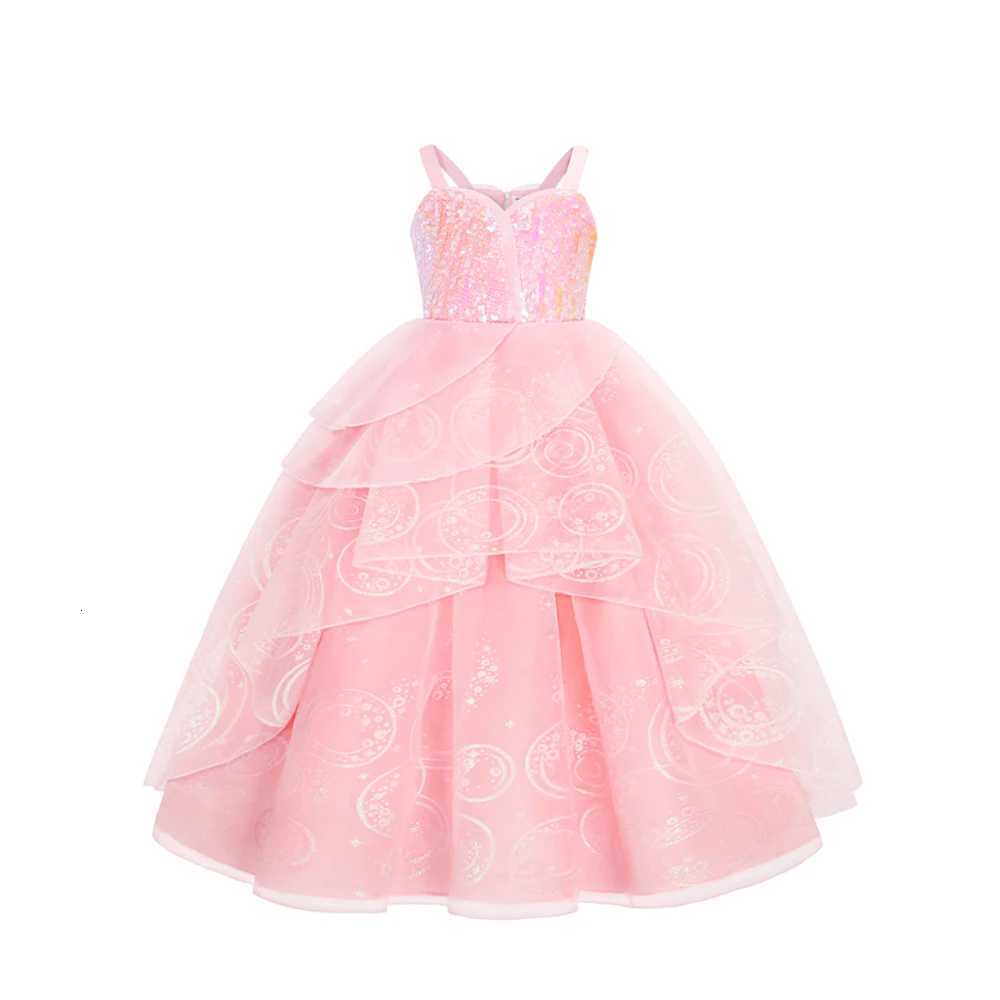 2025 New Summer Girls Elegant Dresses For CHIldrens Birthday ParTY Pink Sequin Slip Dress Princess ParTY Dresses For Girls Z250904