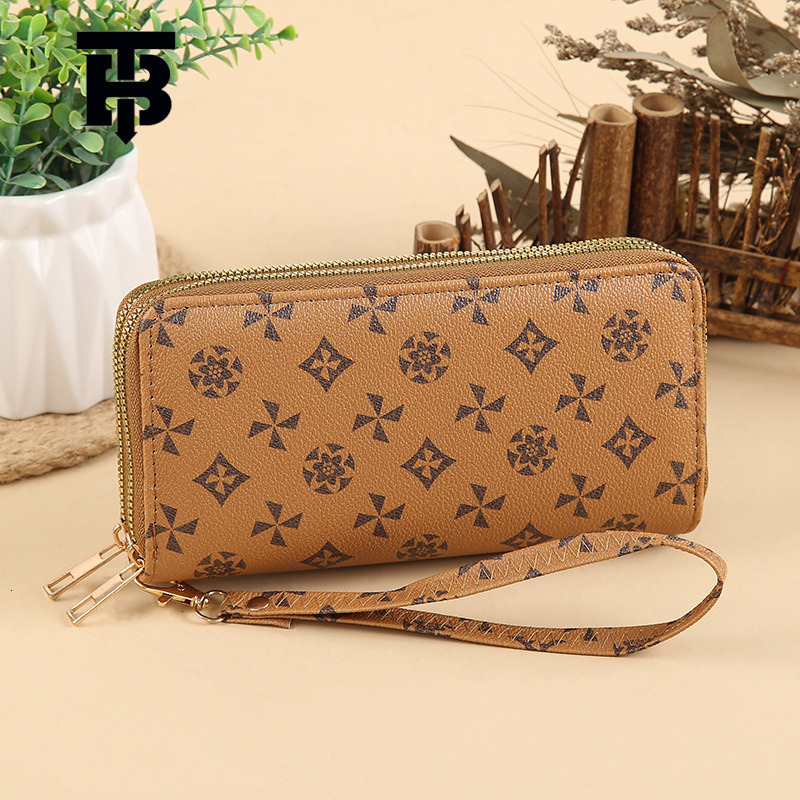 Luxury Brand Designer Wallet Vintage Handbag for Women Fashion Beauty Exquisite Long Buckle Multi-Card Slot Coin Purse Large Banknote Wallet