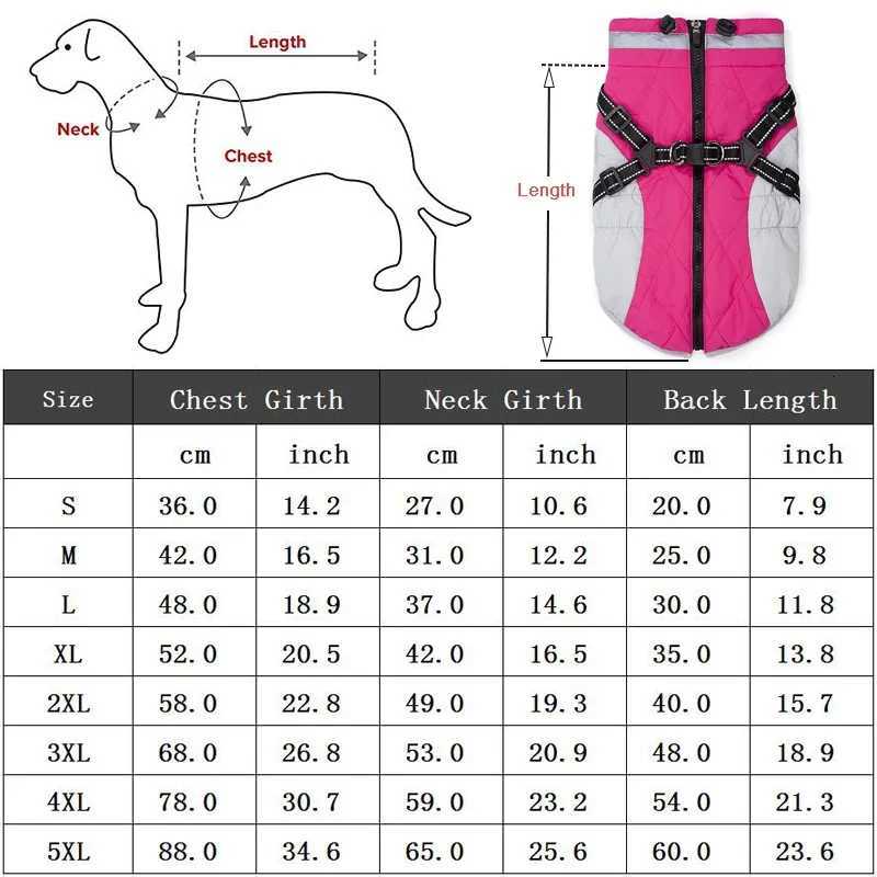 Waterproof Pet et With Harness Winter Warm Dog Clothes for Small Large Dogs Labrador Coat Chihuahua French Bulldog Outfits W250904