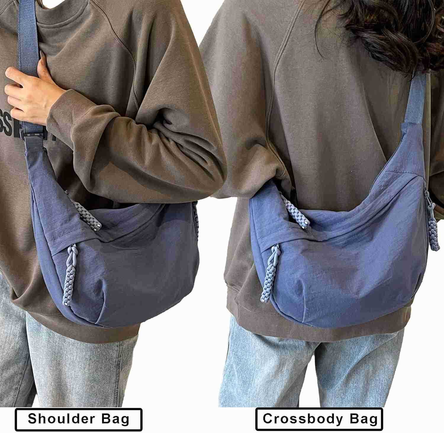 Crescent Crossbody Bags for Women Nylon Slouchy Sling Hobo Bagpacious Dumpling Shoulder Handbag Cross Body Purses M250903