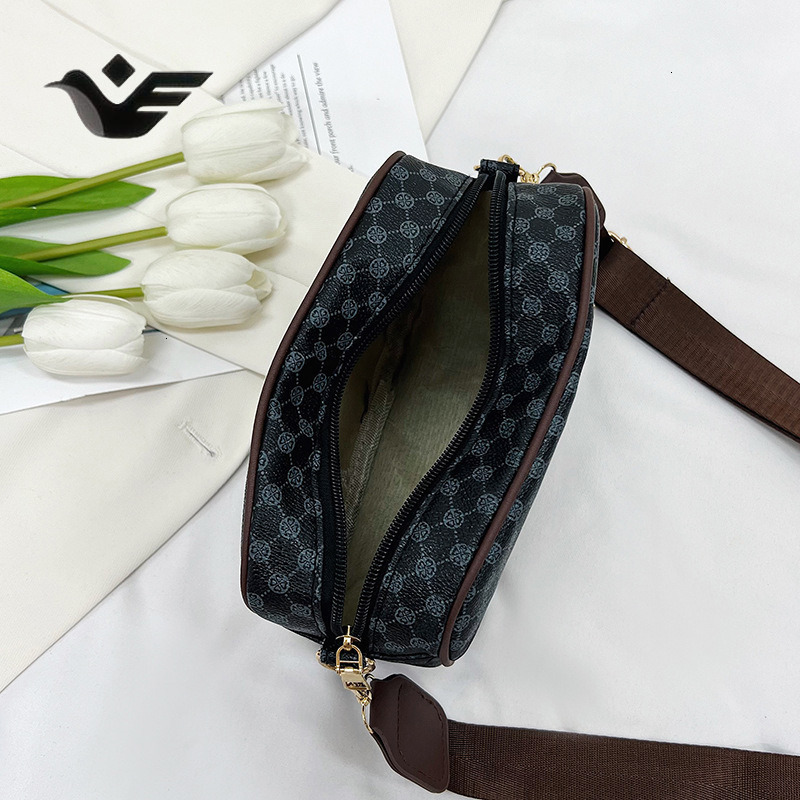 Feiyan Free Shipping New Designer Bag Luxury Shopping Bag Trade Retro Small Square Bag Simple Wide Shoulder Strap Crossbody Bag Textured Single Should