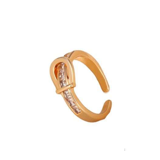 Exquisite Belt Diamond Open for Women, Fashionable and Unique Niche Design Index Finger Ring
