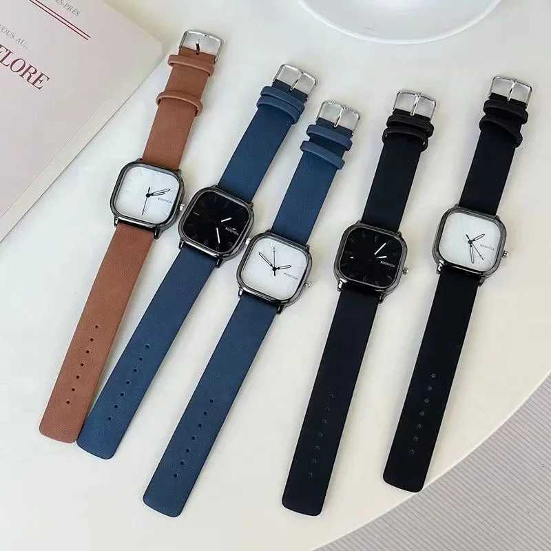 Fashion Watch Simple Square Dial PU Leather Quartz Men Business Watch Wristwatch for Men Clock for Wen Montre Hme X250904