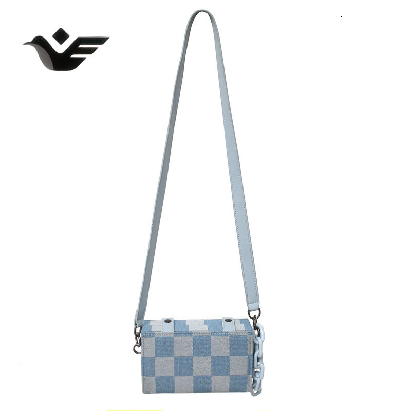 Feiyan Free Shipping New Designer Bag Luxury Shopping Bag Denim Chain Small Square Bag Trendy Brand Casual Versatile Box Bag Canvas Single Shoulder Ba