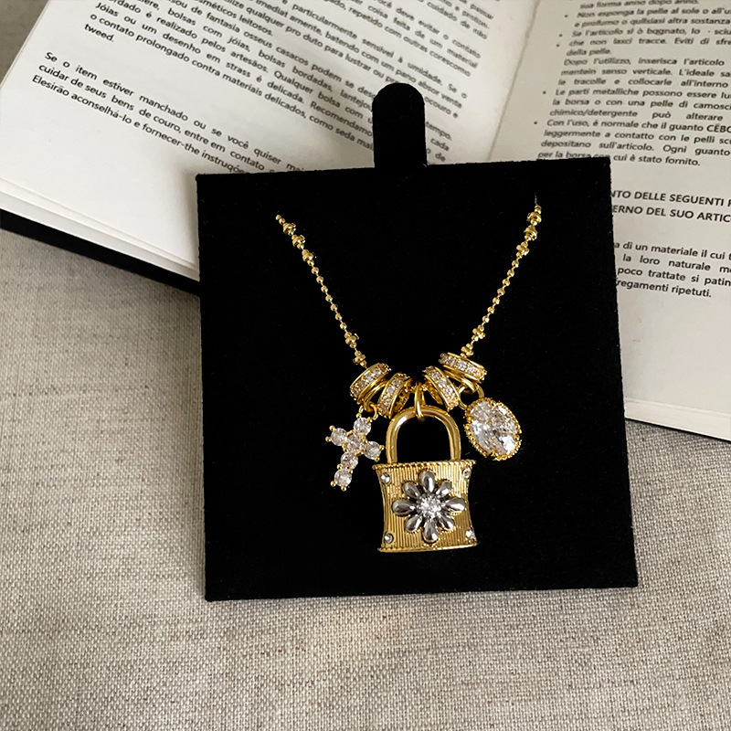 Heavy Craft Light Niche Zircon Circle Tassel Necklace for Women Simple Personality Versatile Fashion Choker Collarbone Chain