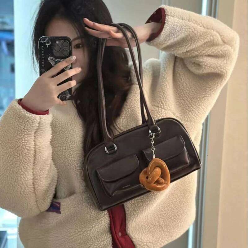 2025 New Bowling Popular Underarm Large Capacity Single Shoulder Three-dimensional Bag, Horizontal Square Handbag