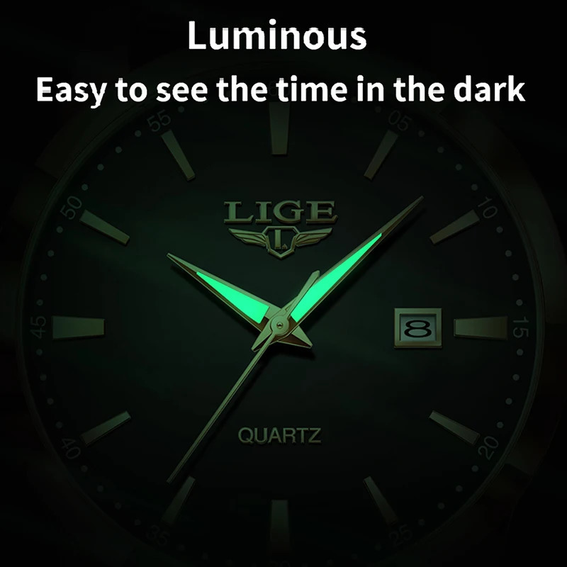 LIGE Military Watch For Men Fashion Business Casual Leather Sport Waterproof Mens Quartz Wristwatches Reloj Hombre 250828