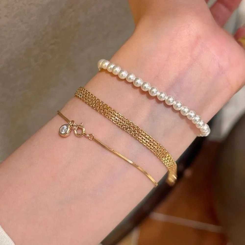 Retro Personality Woven Gold Color Str Bracelet for Women Stainl Steel Does Not Fade Exquisite Jewelry Accory GiftXJ250904