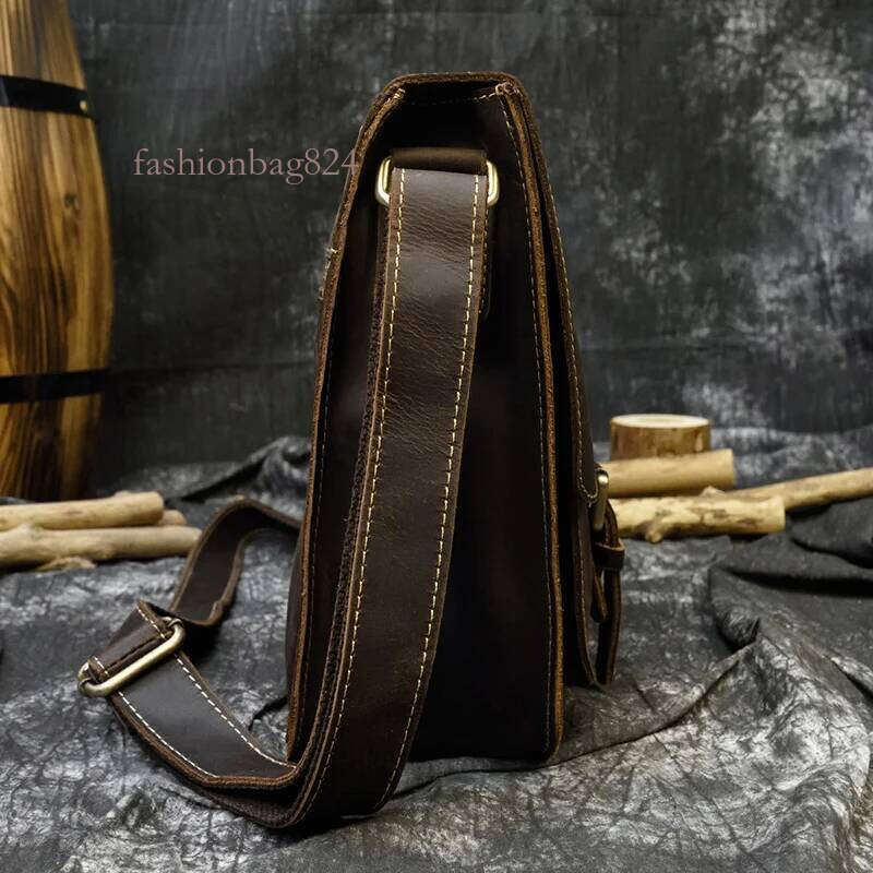 Crazy Horse Men Crossbody A4 Big Capacity Casual Genuine Cow Leather Shoulder Messenger Male Business Work Bag