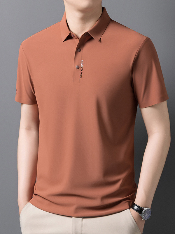Men's Business Casual Short Sleeved Shirt Solid Color Polo Shirt Fashionable Breathable Comfortable Versatile Top R250904