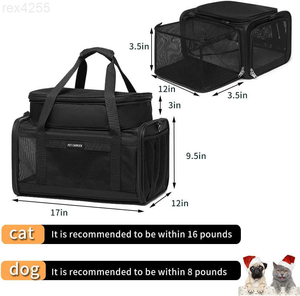 Approved Pet Carrier for Cats and Small Dogs Breathable and Collapsible Design Portable Travel Bag for Bearded Dragon Puppies Animal Hangbag Rabbit Ca