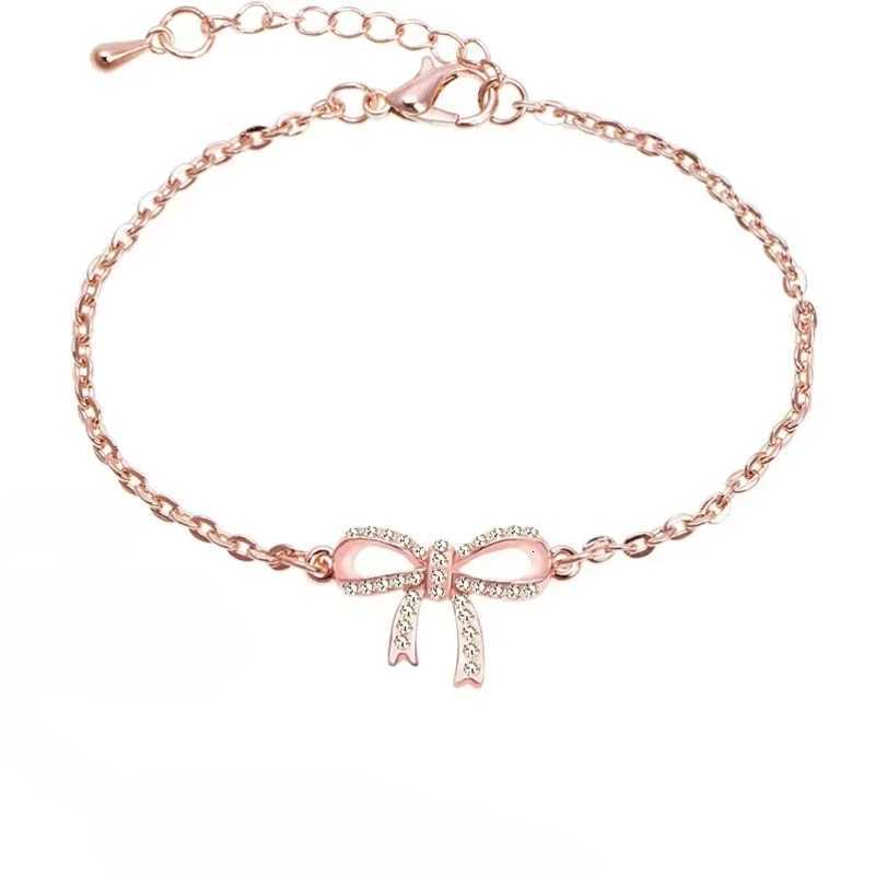 Fashion Simple Rose Gold Bracelet Alloy Material Bowknot Bracelets for Women Jewelry Bracelet Birtay Gift Pulseras De MujerXJ250904