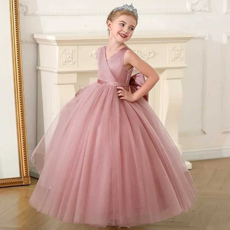 Summer Elegant Teenage Girls Evening Party Formal Prom Long Gown Kids Backless Birthday Wedding Princess Dress for Girls 5-14 Years Z250904