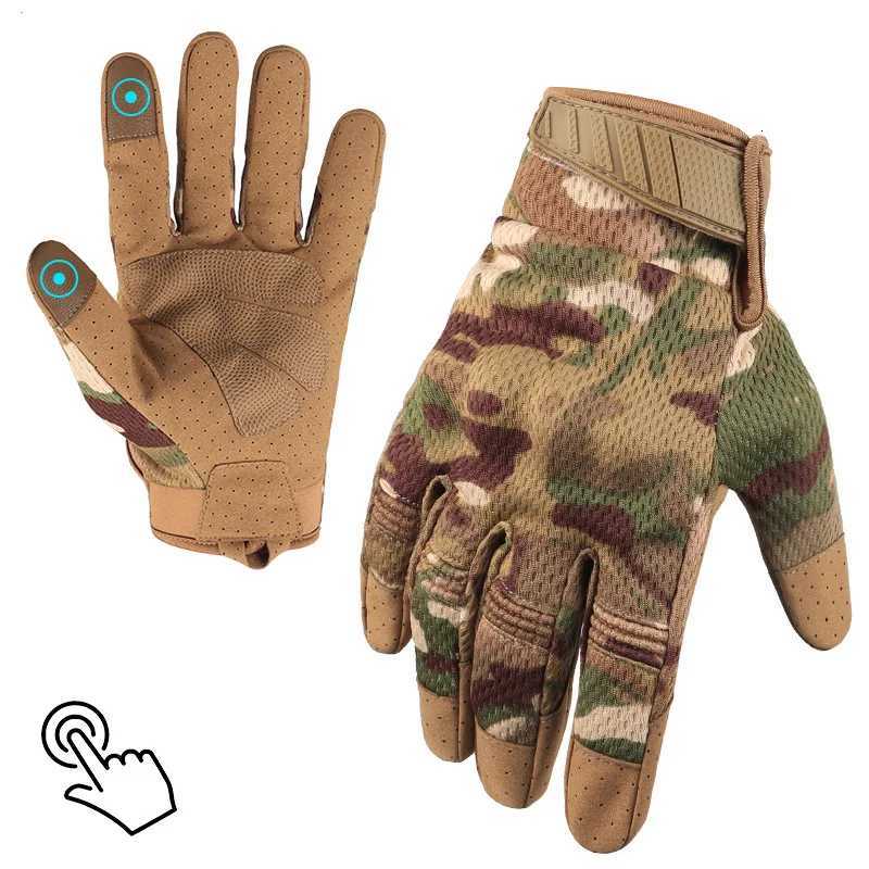 Touch Screen Tactical Gloves Men Camouflage Paintball Shooting Airsoft Combat Hunting Shockproof Full Finger Bicyc GlovesXJ250904