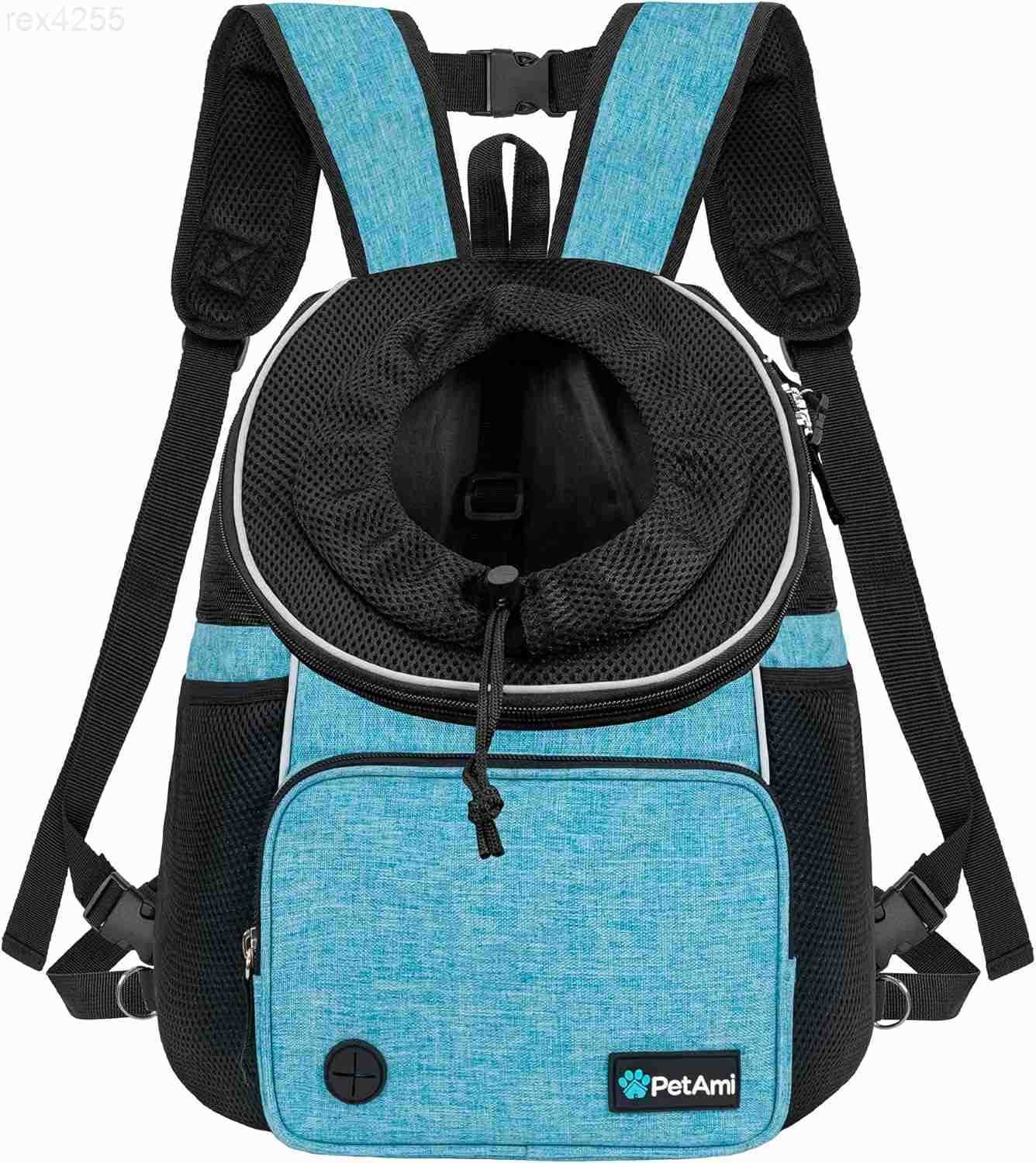 Dog Cat Chest Carrier Backpack Ventilated for Hiking Camping Travel Max 10 lbs BlackW250904