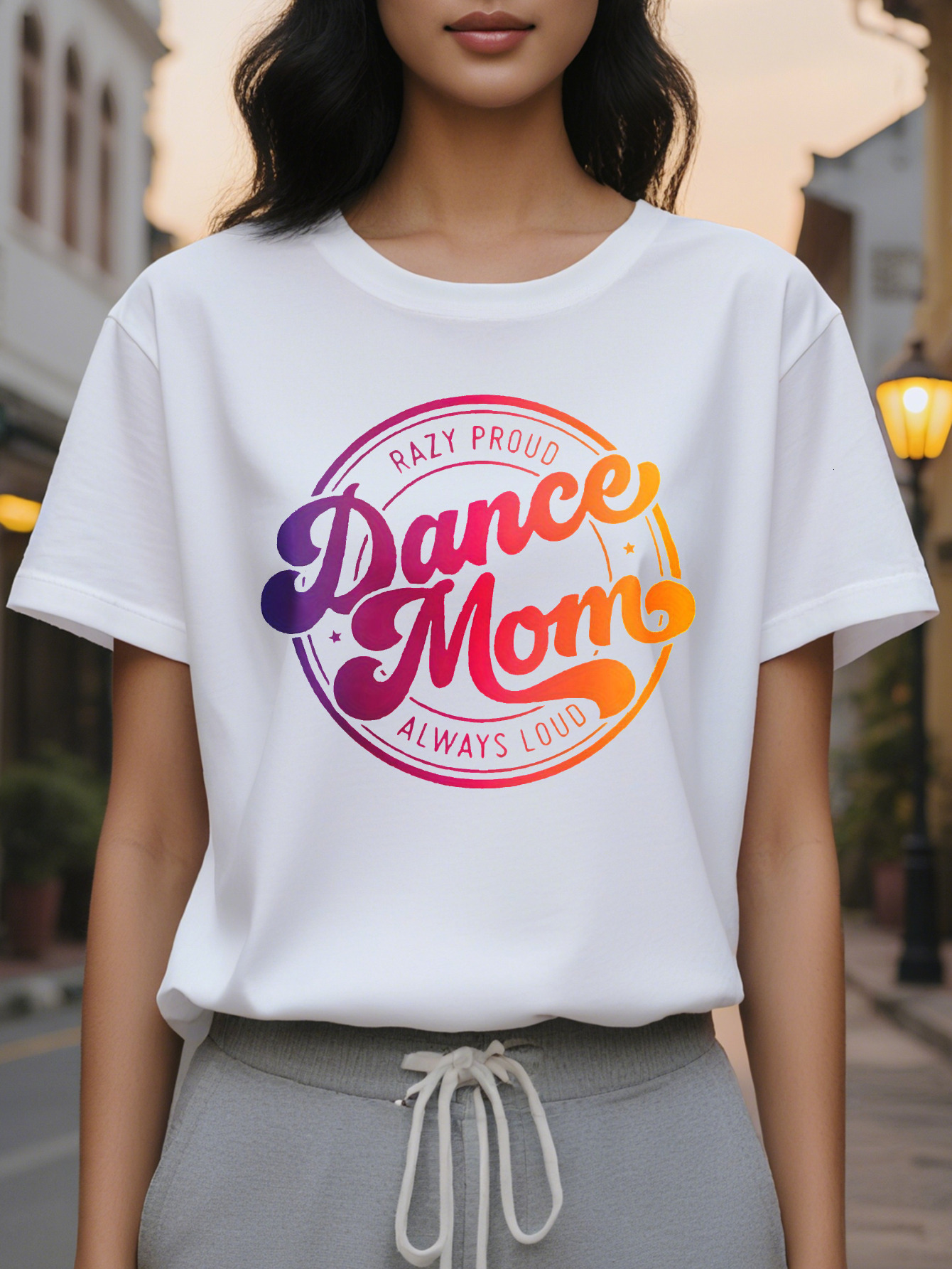 Black Round Neck With Razy Proud Dance Mom Pattern Summer Vest Suitable For Women To Wear