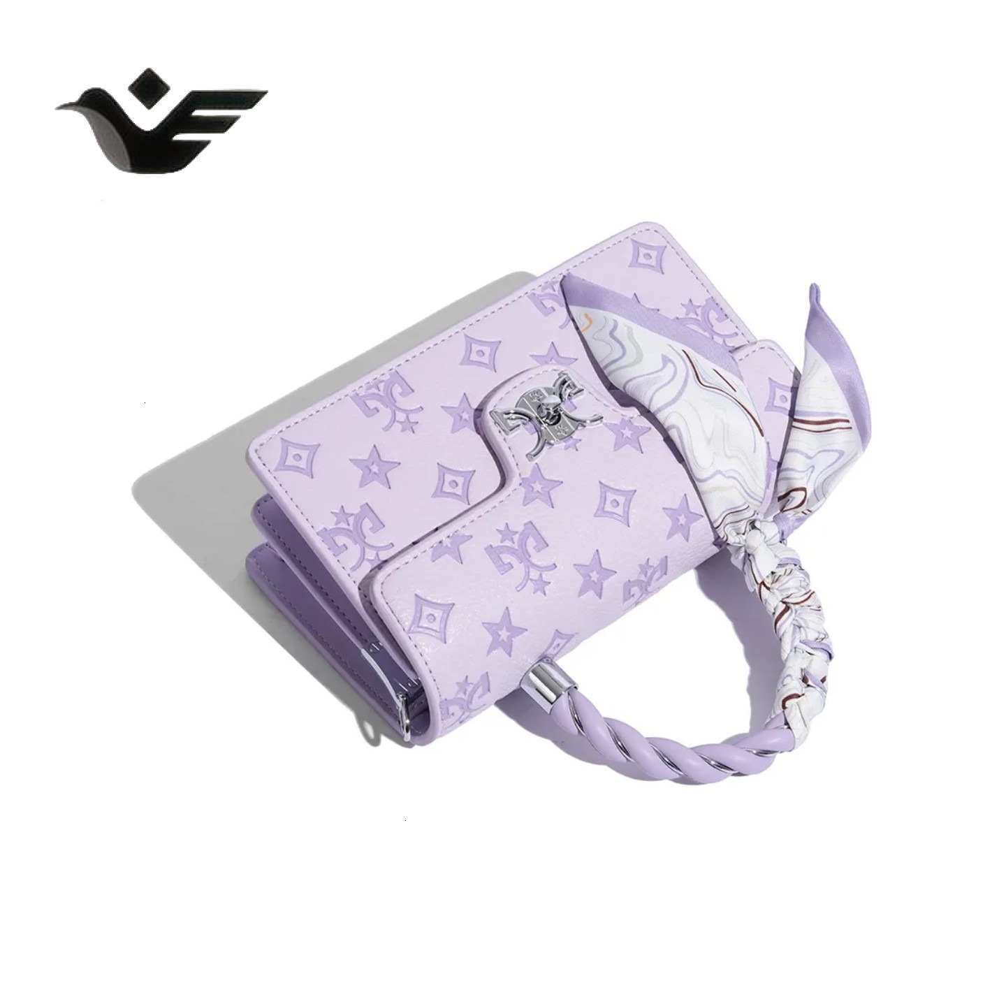 Feiyan Free Shipping New Designer Bag Luxury Shopping Bag High-end Light Luxury Printed Small Square Bag Trend Purple Stylish Single Shoulder Messenge
