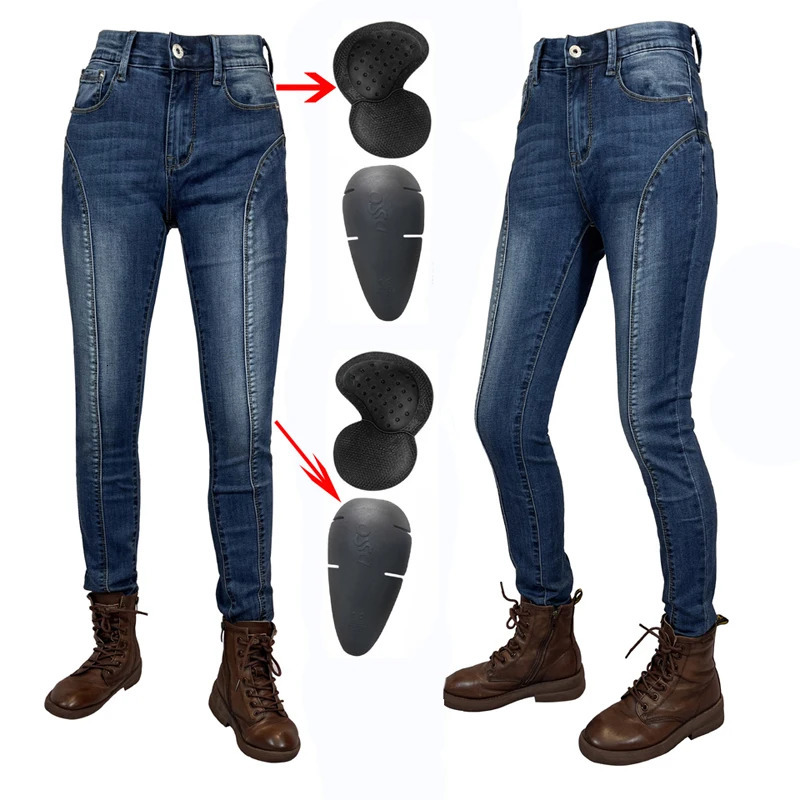 Protective jeans Women Motorcycle Pants Blue Moto Jeans Gear Motorbike Trousers Motocross 250903