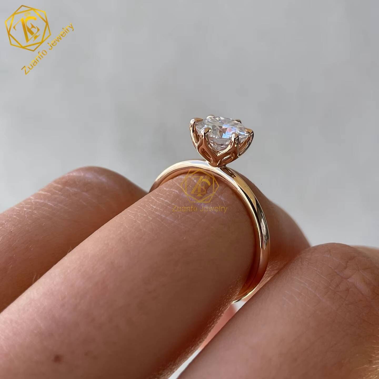 IGI Certified 65mm Lab Diamond Engagement Ring 14K Gold D VS1 HPHT Lab Grown Diamond Ring Classic Solitaire Wedding Rings