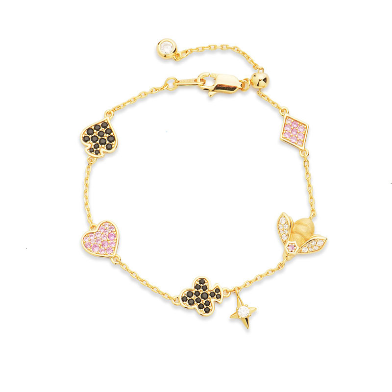 French Style Light Brushed Bee for Women, Pure Sier S, Exquisite Heart Design Jewelry, Niche Fashion Bracelet