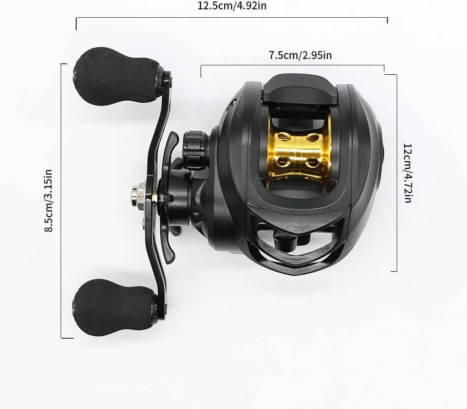 Baitcasting Fishing Reel Lightweight Aluminum Spool Fishing Reel176Lbs Max Drag Magnetic Braking System 721 HighSpeed Gear Ratio Saltwater Freshwat W2