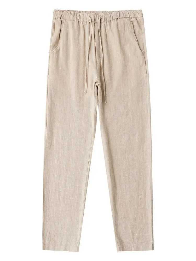 Casual Cotton Linen Chino Pants Men Wide Leg Lightweight Baggy Cotton Sweatpants Male Walking Jogger Trousers WorkXJ250904